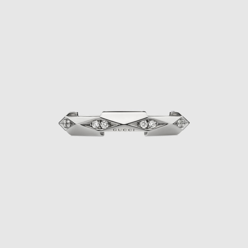 Gucci Link to Love diamond 18k ring in 18k white gold | GUCCI® US