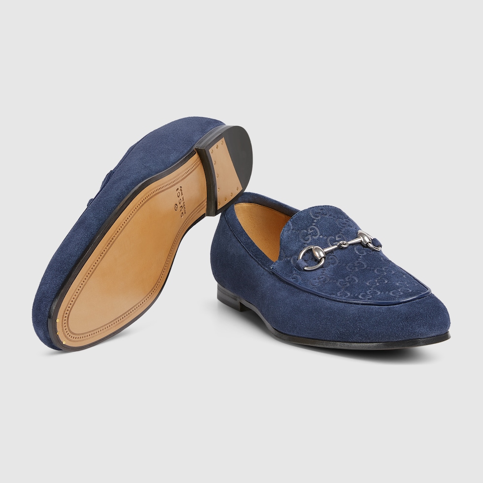 Herrenloafer mit Horsebit in dunkelblaues Wildleder | GUCCI® DE 