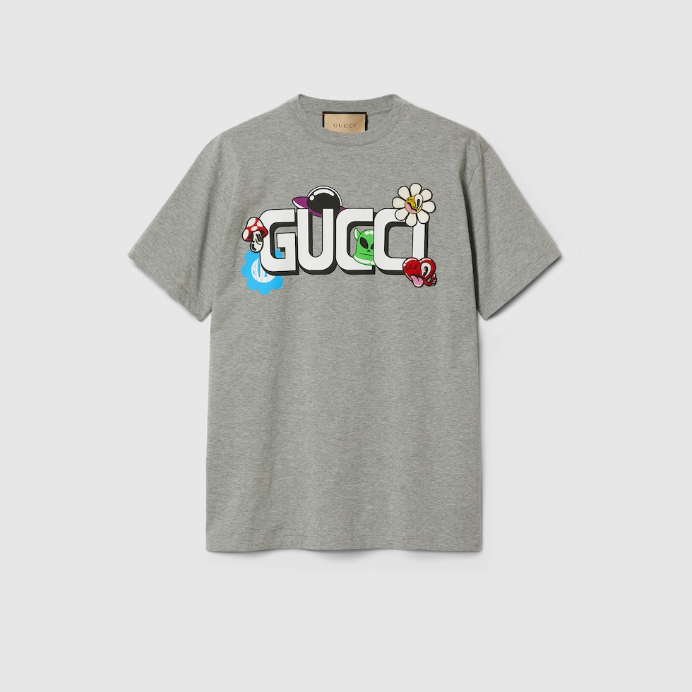 Gray gucci shop t shirt