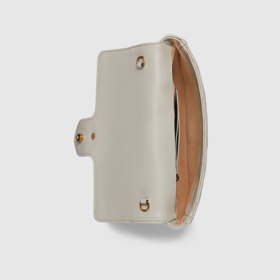 GG Marmont small shoulder bag in light grey leather | GUCCI® US GG Marmont small shoulder bag in light grey leather | GUCCI® US