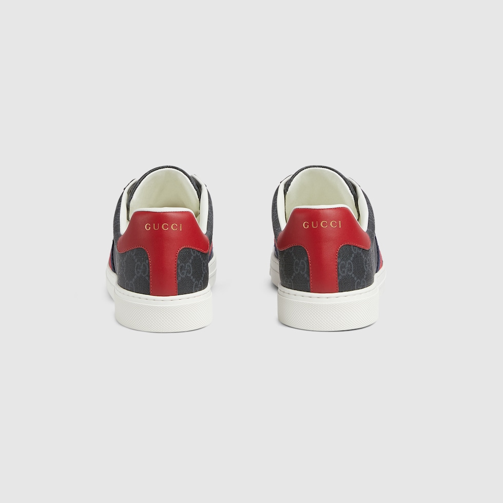 Men's Gucci Ace sneaker with Web in black GG Supreme canvas