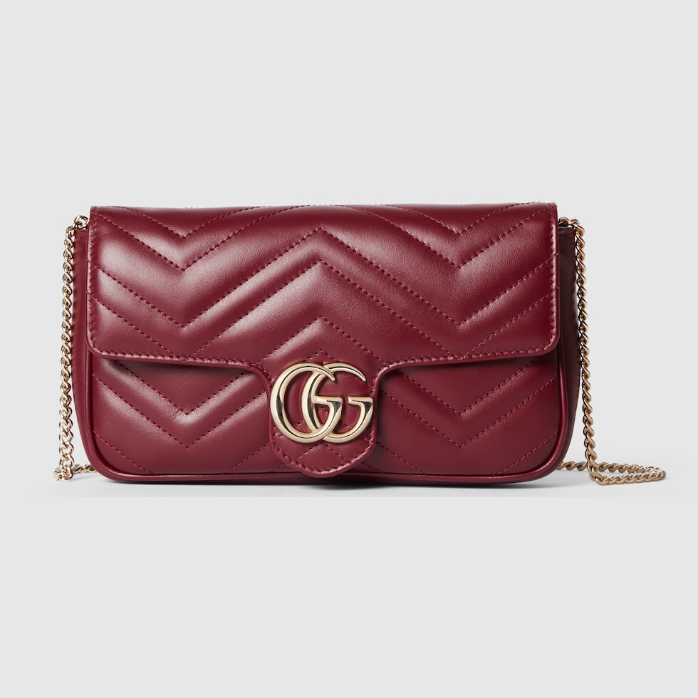 Bolsa supermini GG Marmont inPiel roja Rosso Ancora GUCCI MX