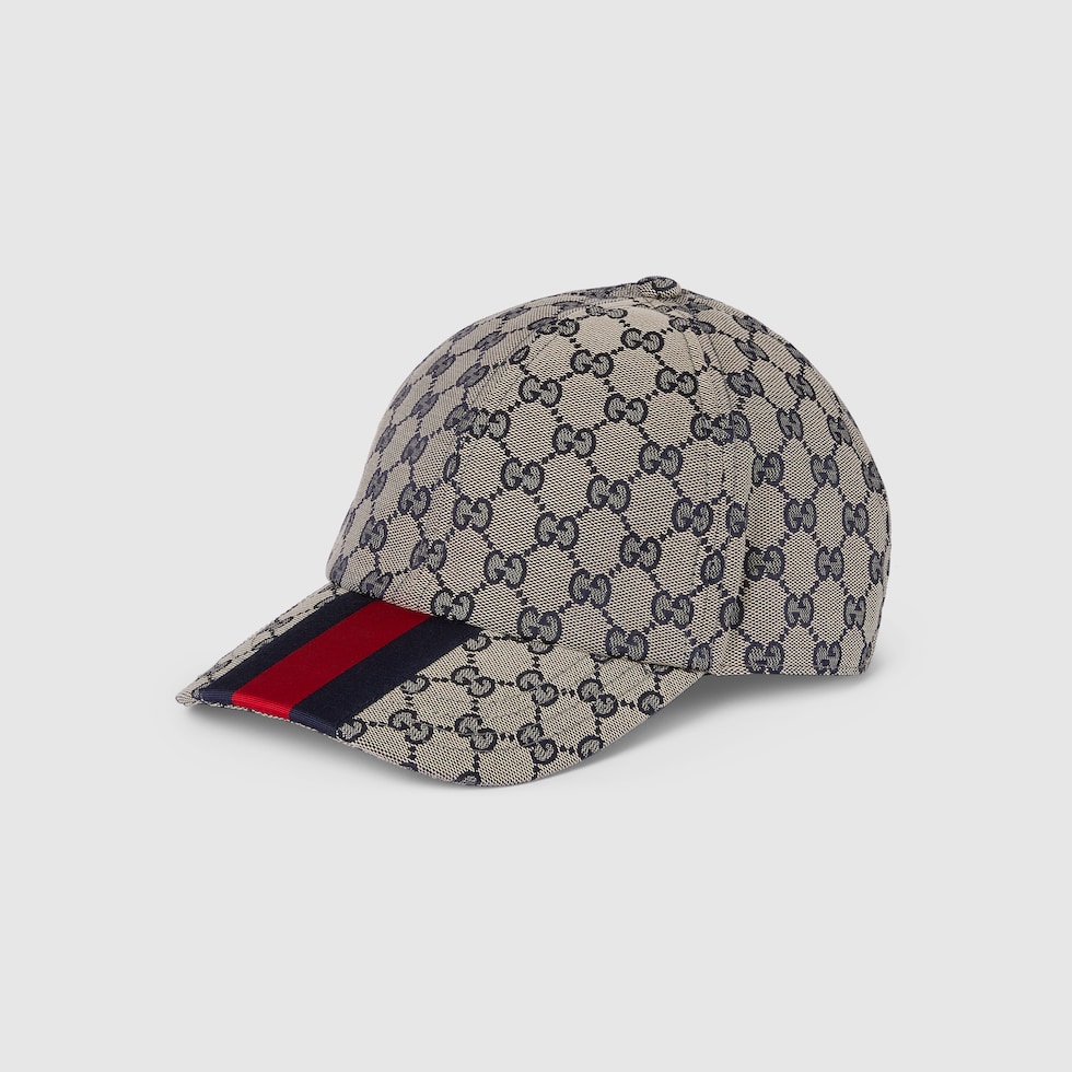 GG canvas baseball hat in beige and blue | GUCCI® US