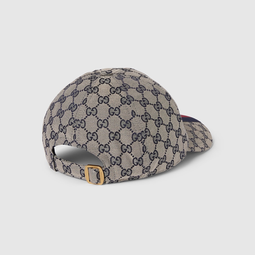 グッチ ベースボールキャップ GGキャンバス XL ネイビー GGキャンバス ベースボールキャップブルー＆グレー | GUCCI公式