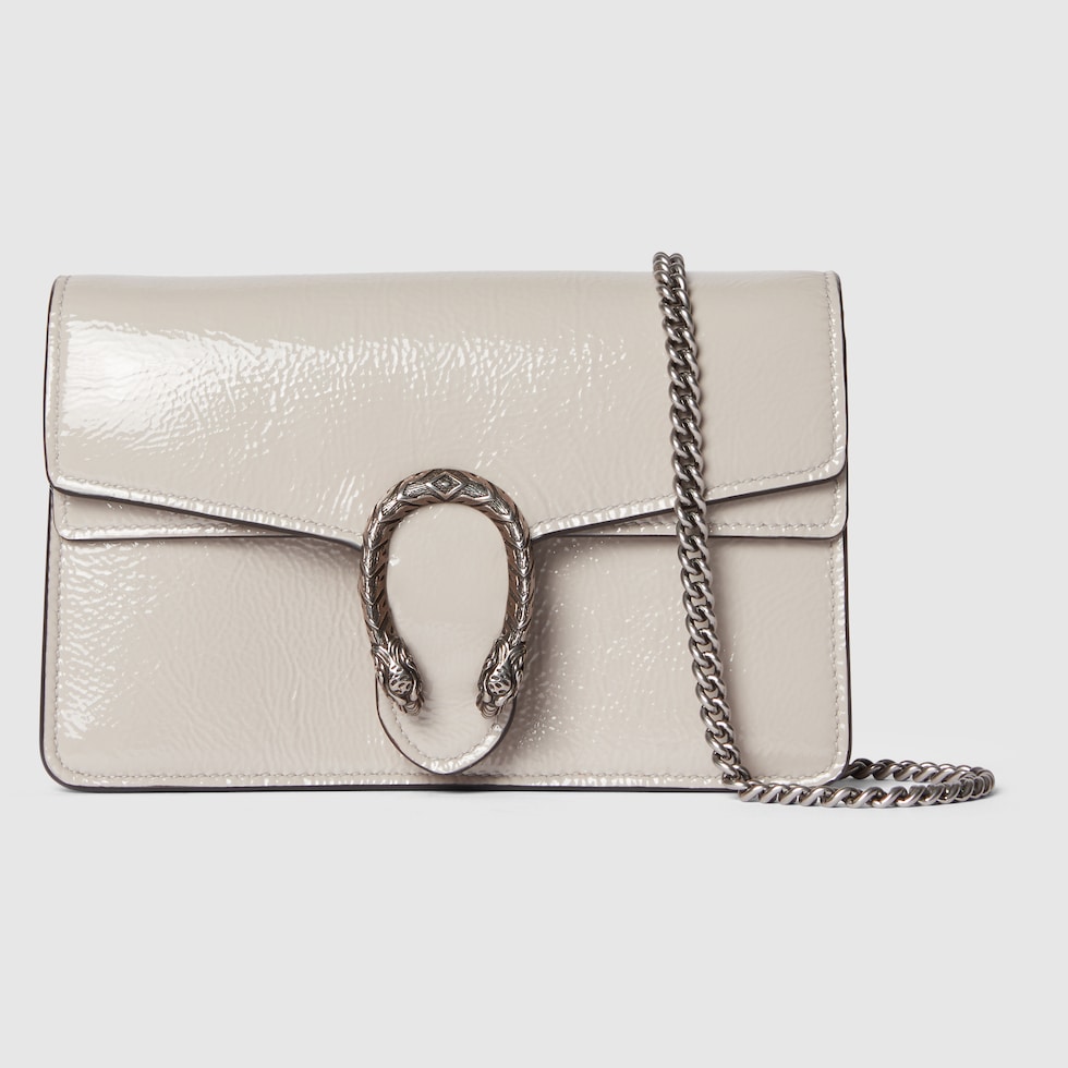 Dionysus super mini bag in light grey patent leather GUCCI Canada