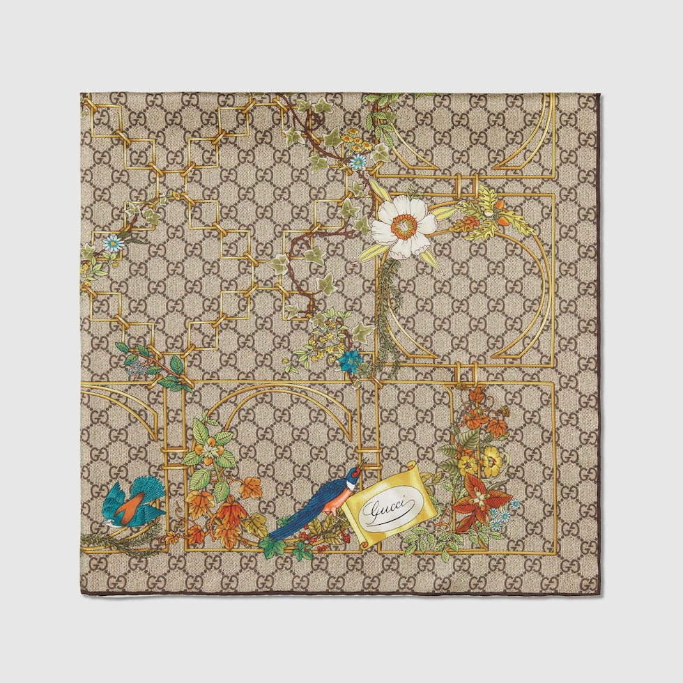 Gucci silk scarf floral on sale