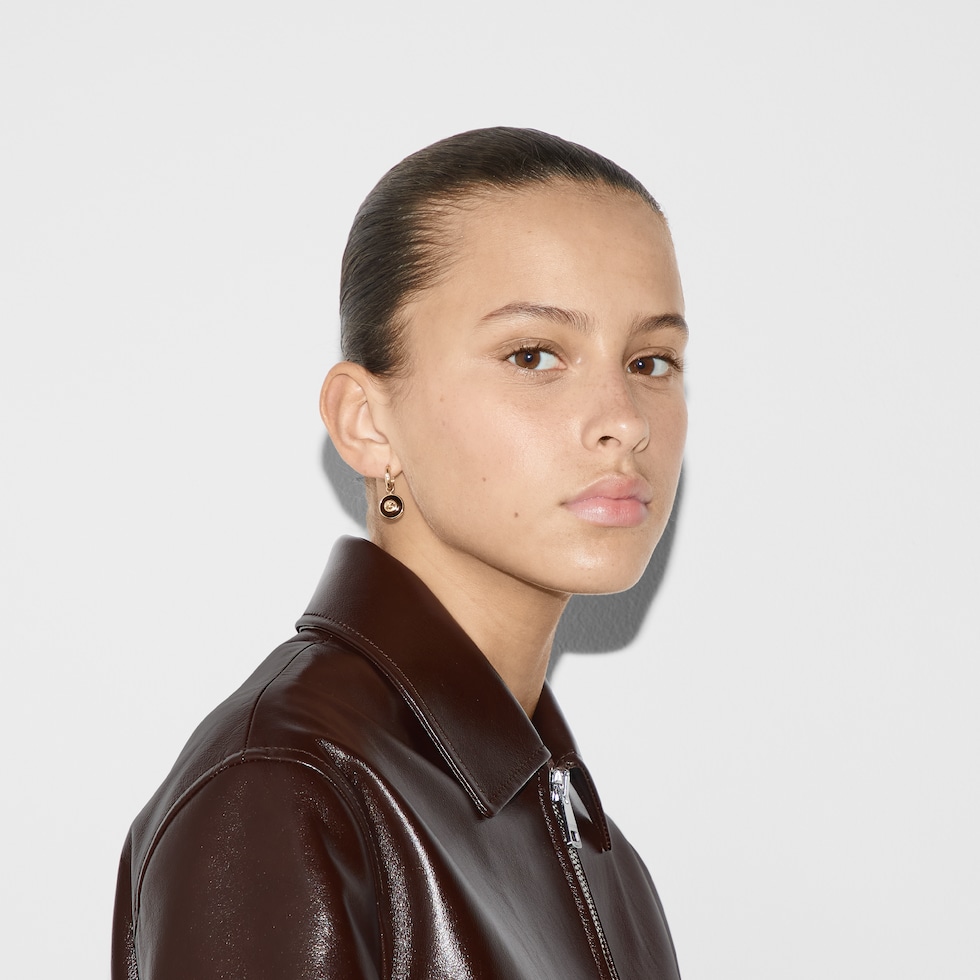 【Gucci】インターロック G18カラットゴールドイヤリング GUCCI Interlocking G 18-karat gold earrings | NET-A-PORTER