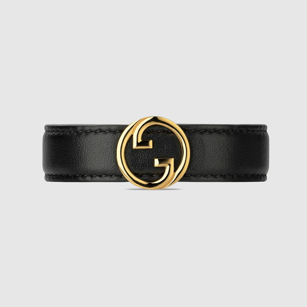 GUCCI(グッチ) / ブレスレット/レザー/BLK/編み込みレザー