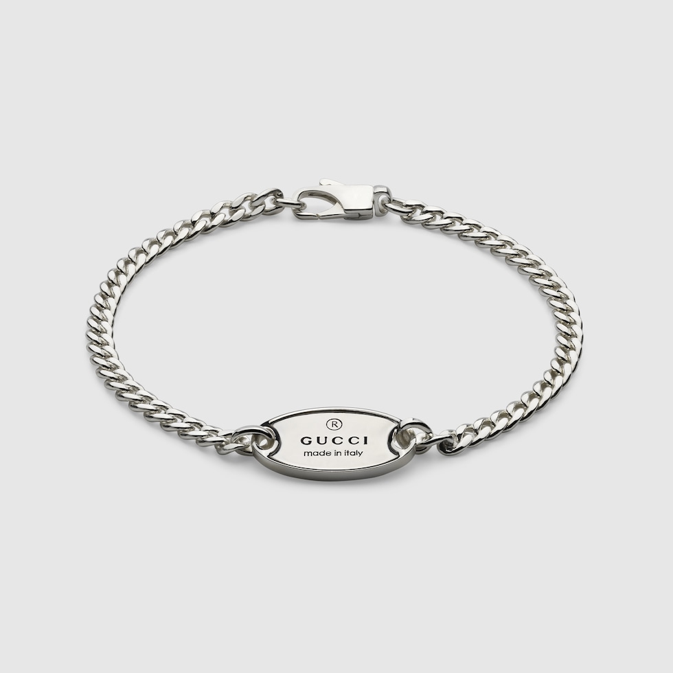 Trademark chain bracelet with tag in 925 sterling silver GUCCI US