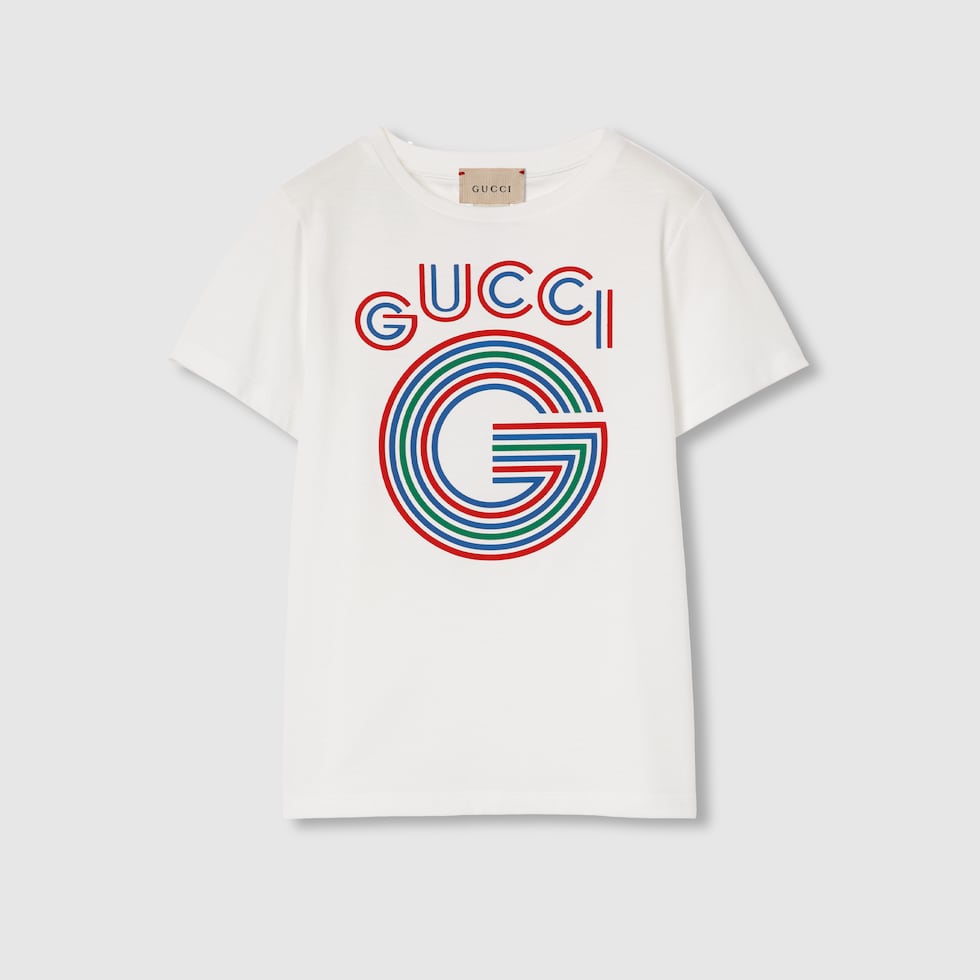 チルドレンズ〕プリント コットン Tシャツホワイト | GUCCI公式