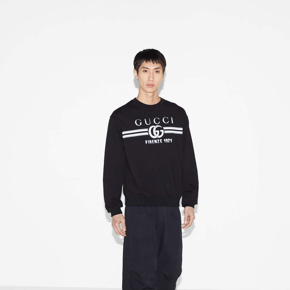 「#期間限定」のおすすめ人気ランキング sweatshirt printed jersey Cotton in US GUCCI® | black クラフト・布製品