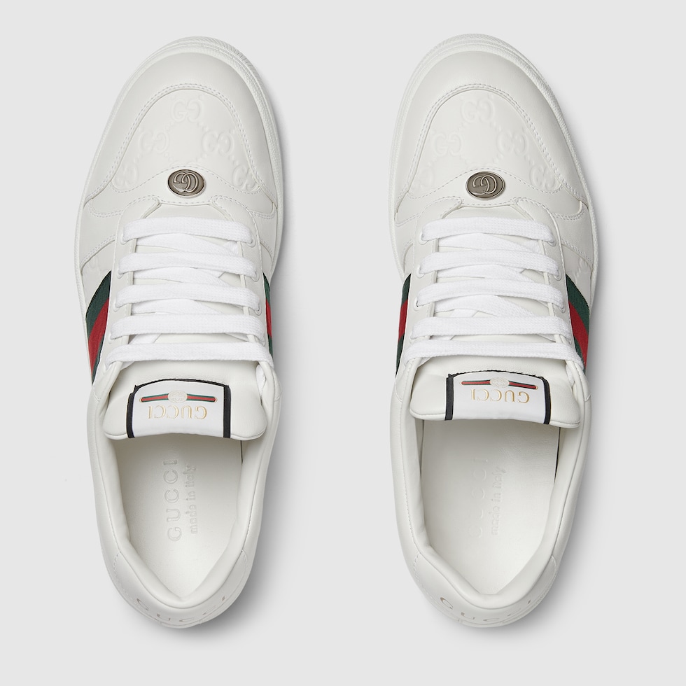 Men's Screener sneaker in white leather | GUCCI® US