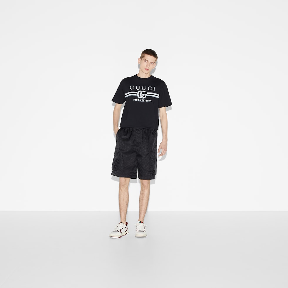 GUCCI】グッチ Tシャツ FAKE NOT プリント コットン ブラック