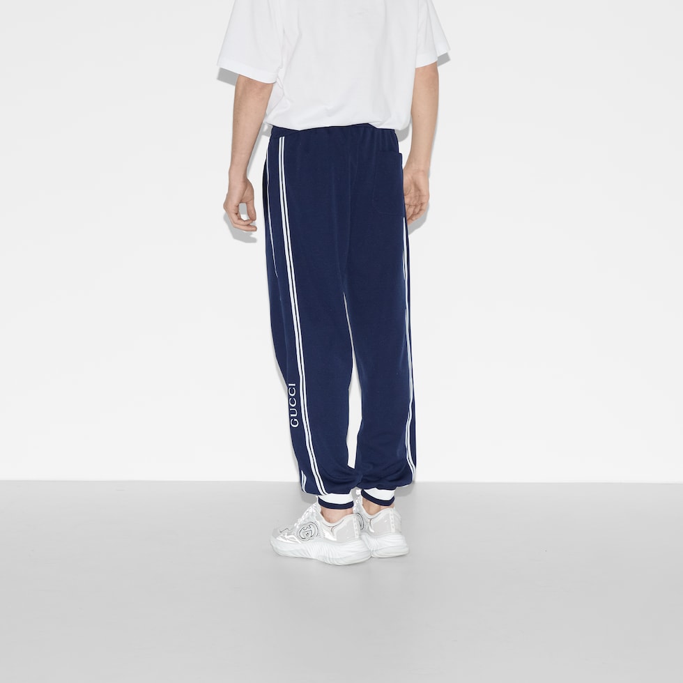 Gucci Technical Jersey Jogging Pant Blue