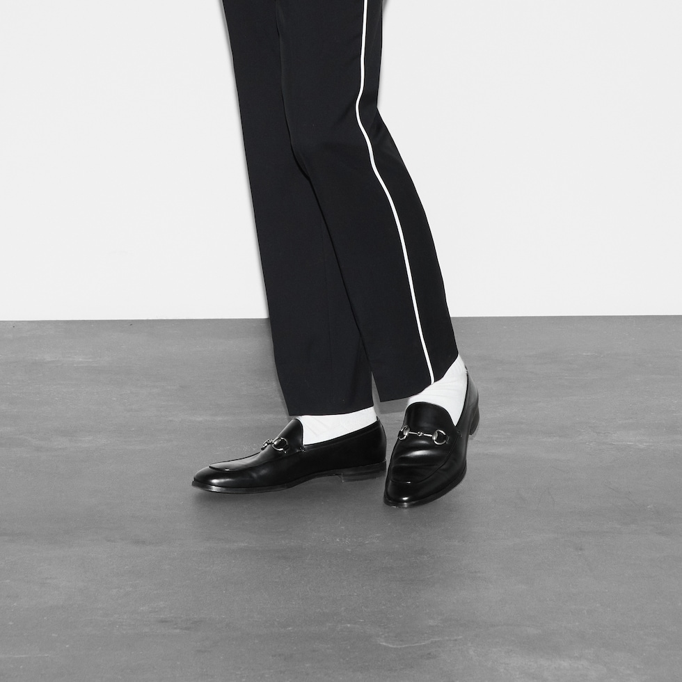 Men's loafer with Horsebit in black leather | GUCCI® US