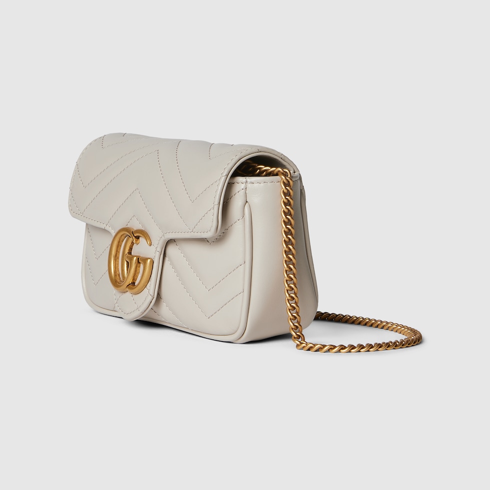 GG Marmont mini bag in light grey leather | GUCCI® US