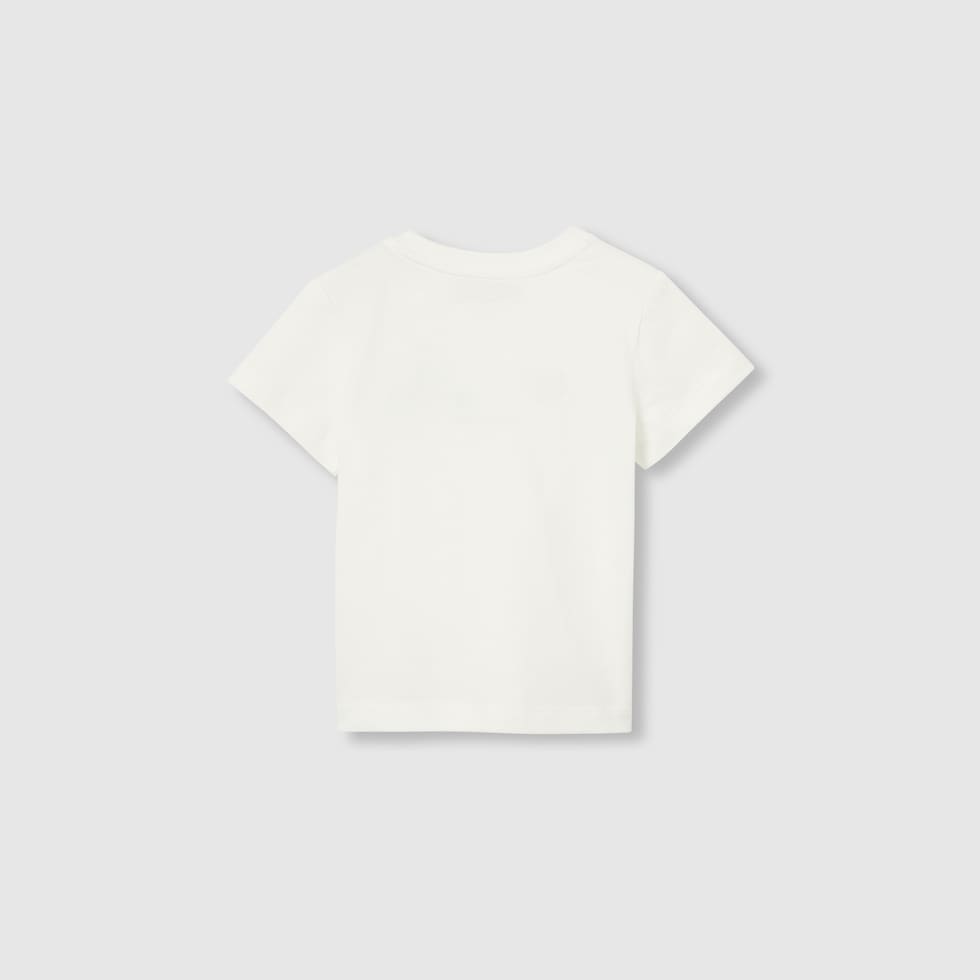 Baby printed cotton T shirt in white GUCCI AE