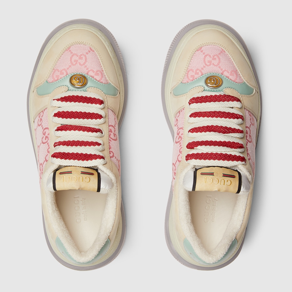 Pink glitter gucci trainers online