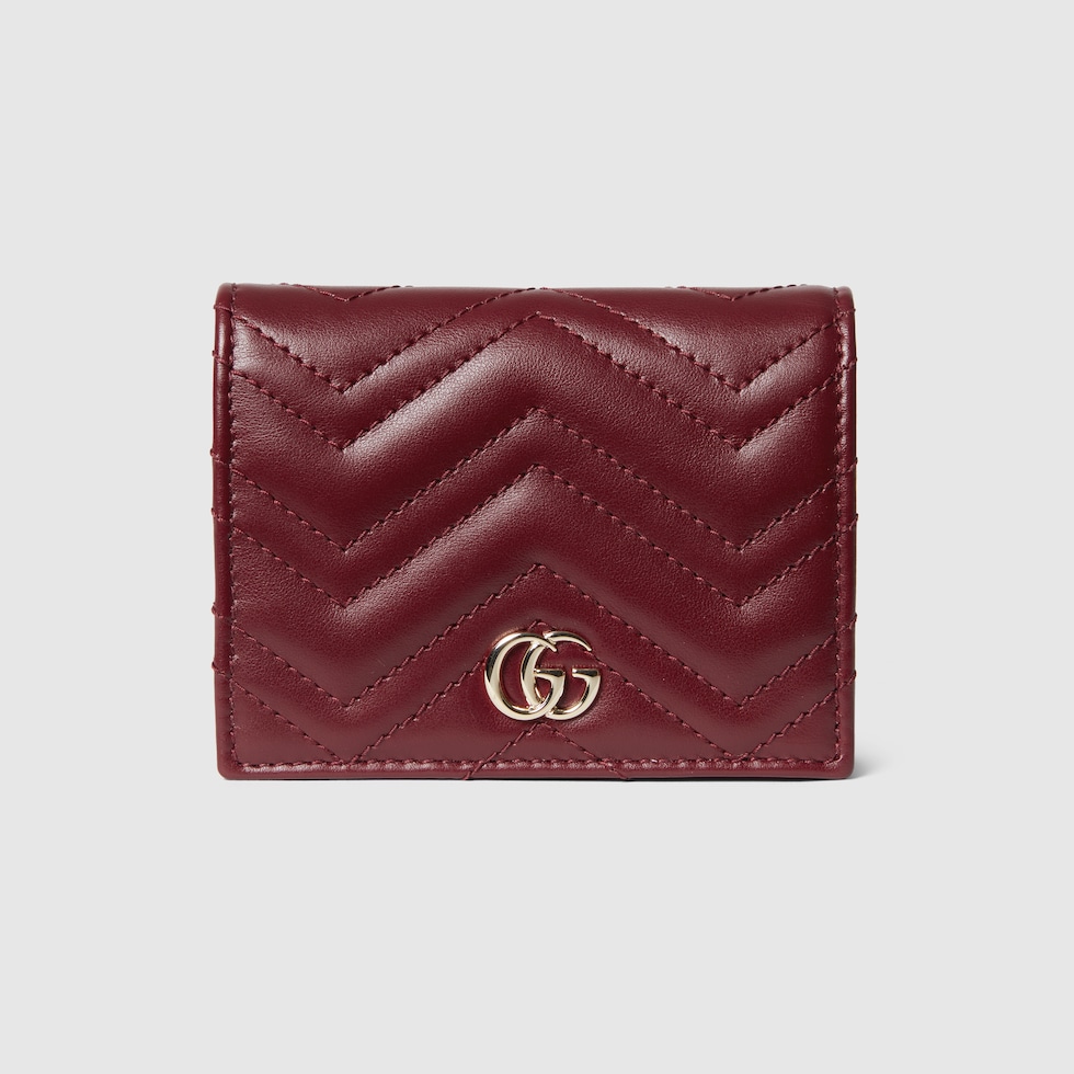 Portacarte GG Marmont in pelle Rosso Ancora GUCCI Italia