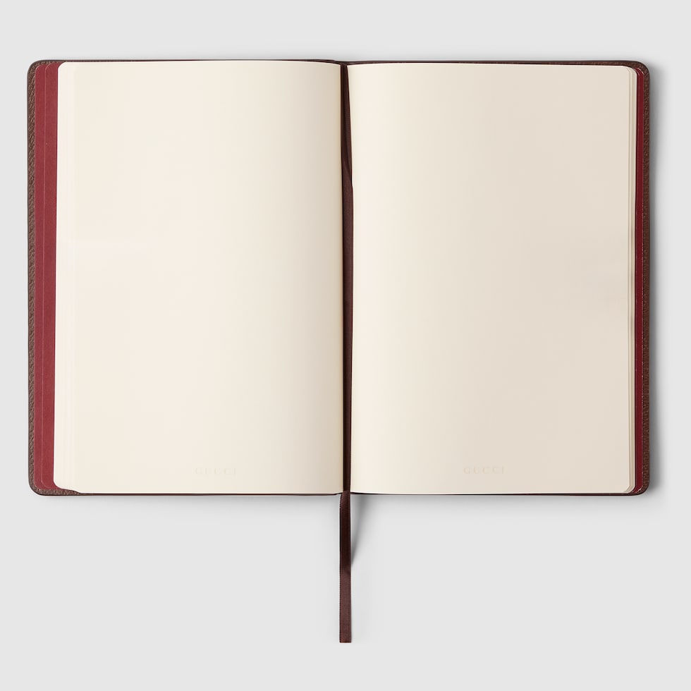 Large GG notebook with Double G in beige and ebony GG