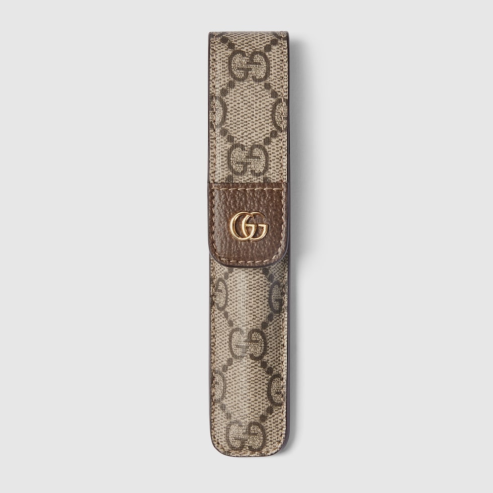  GOLD PEN 螺鈿　本革ケース付き Pen with Double G case in beige and ebony GG Supreme | GUCCI® US