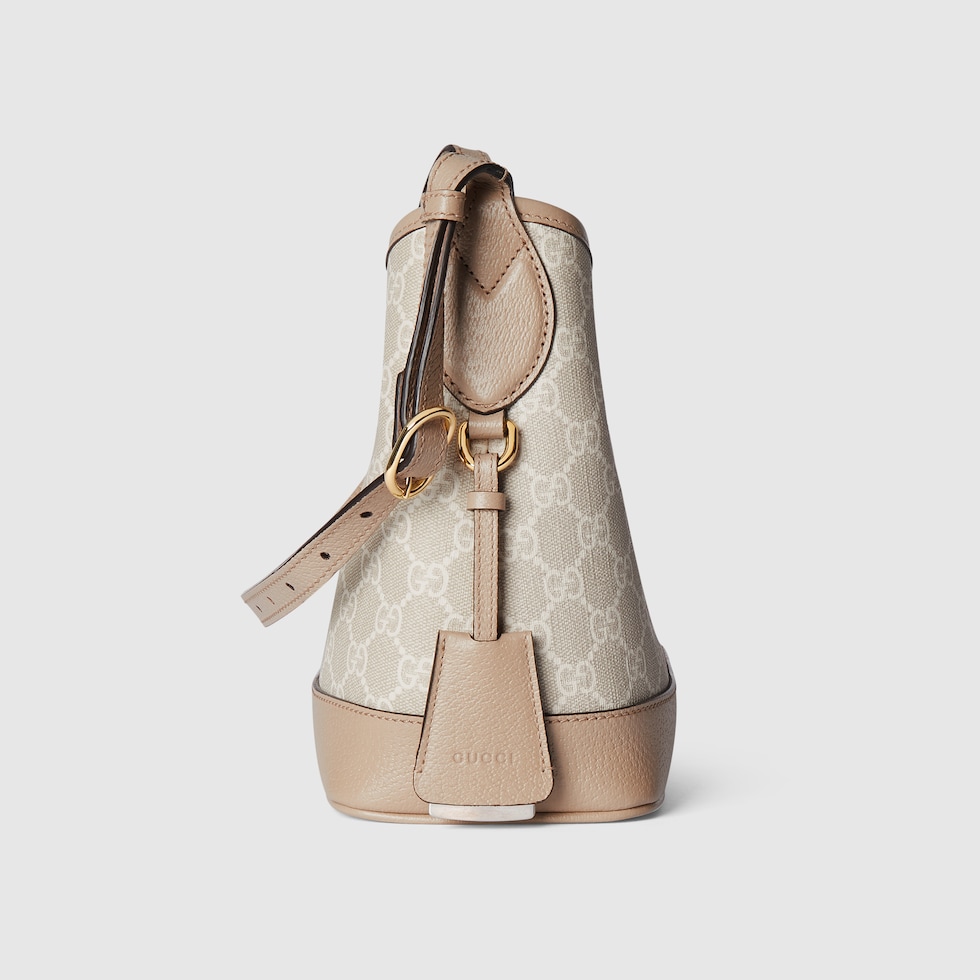 Ophidia small shoulder bag in beige and white GG Supreme