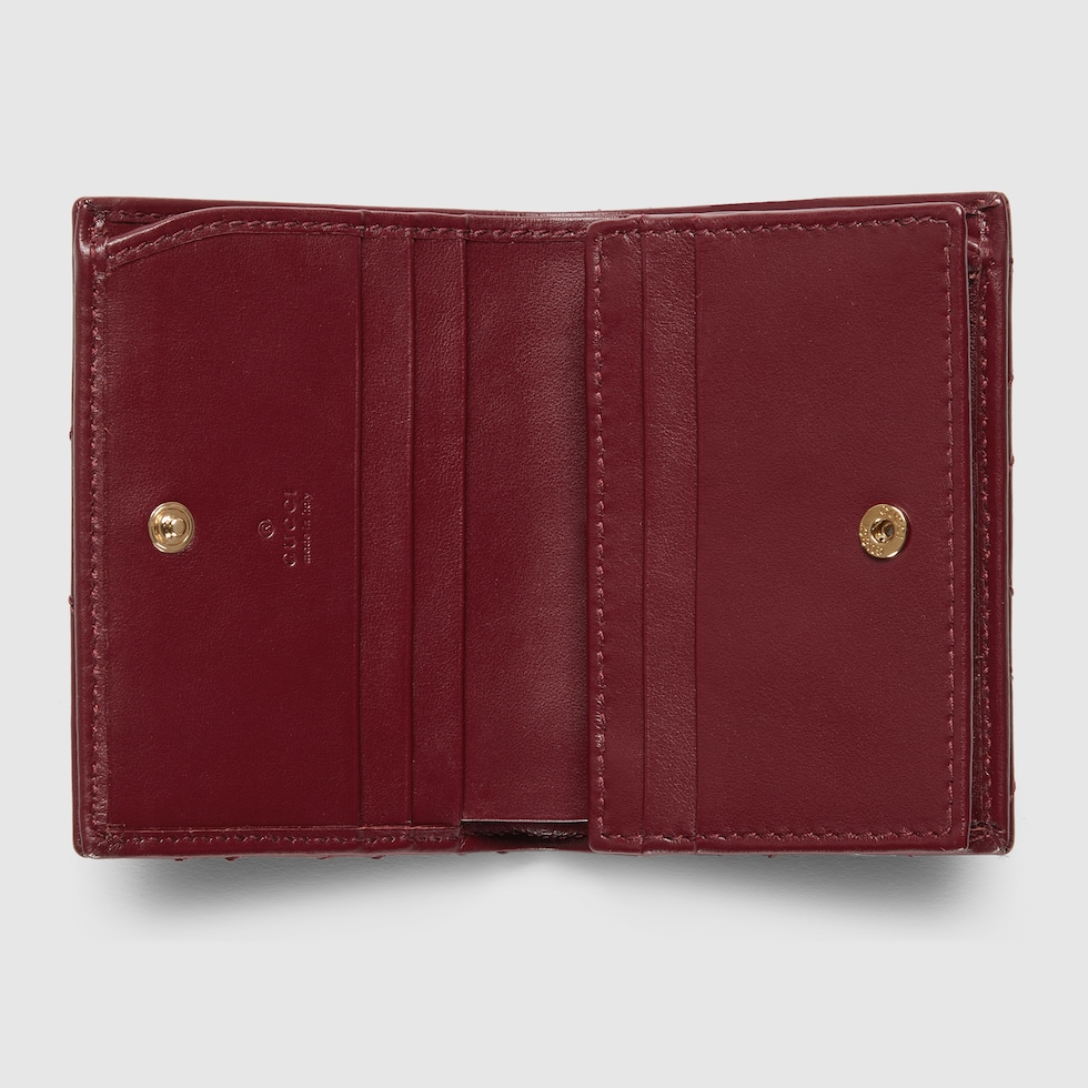 GG Marmont card case wallet in Rosso Ancora red leather | GUCCI® US