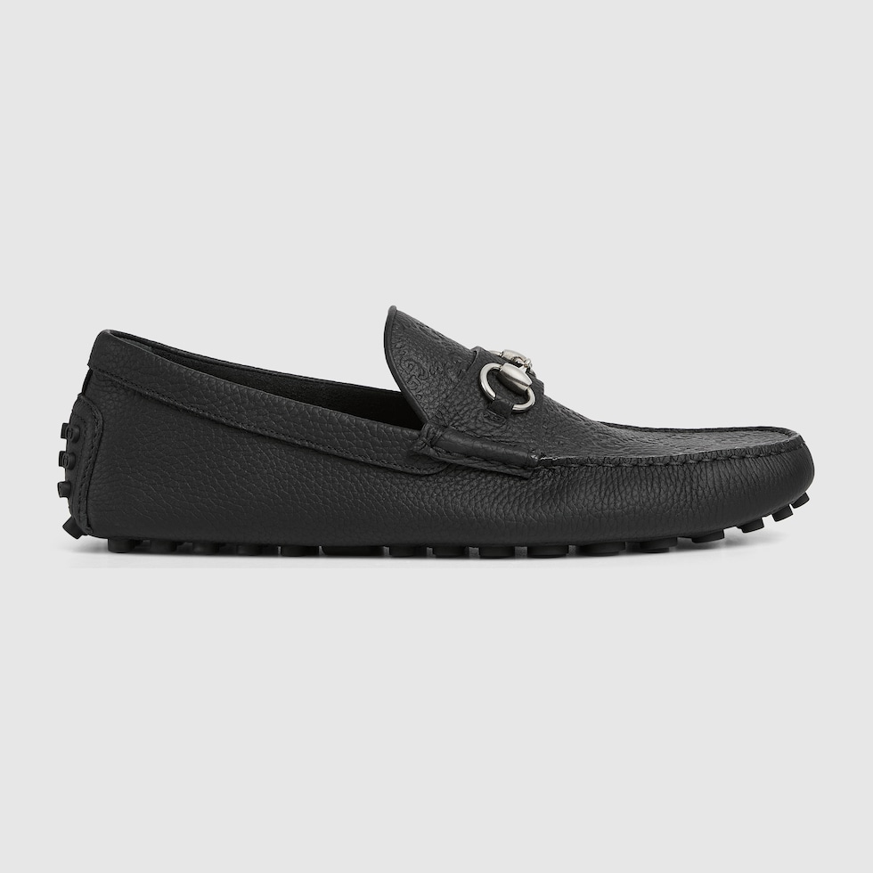 GUCCI Men s Driver With Horsebit Black Leather