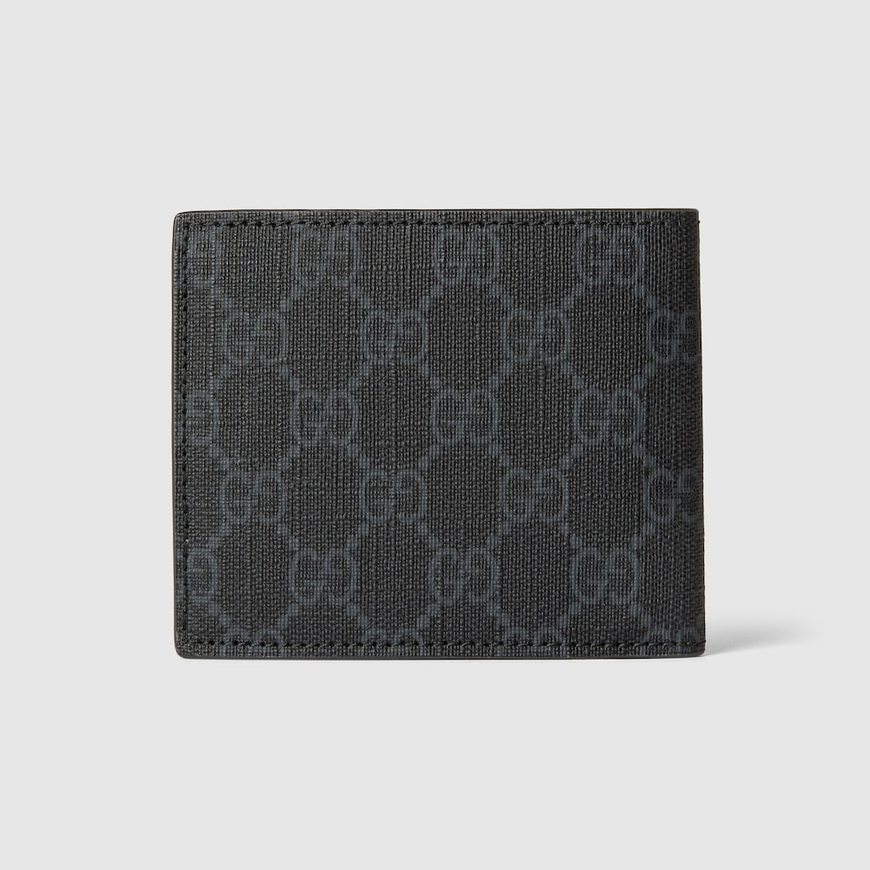 GUCCI GG 詳細 二つ折り 財布 768243FACQC 1048 GG二つ折りウォレット グレー インテリアブラック GGスプリーム