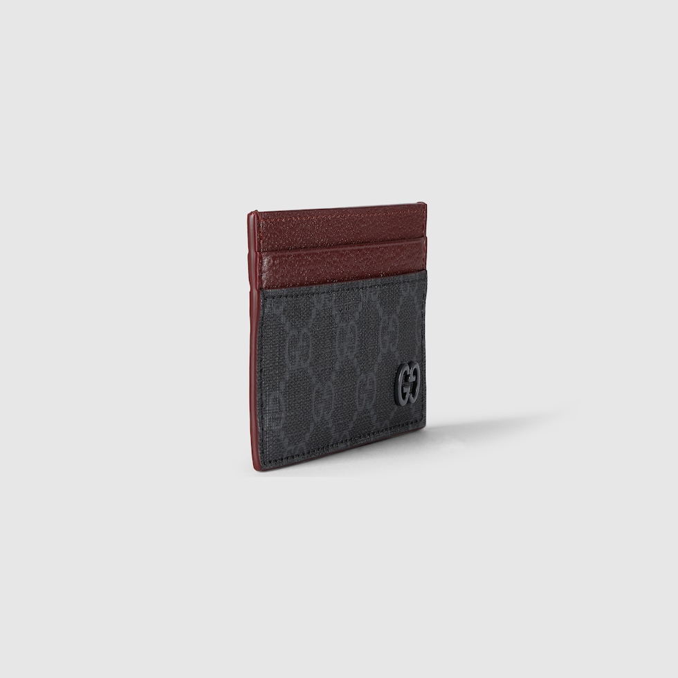GUCCI GGスプリームキャンバス GGディテール ジップカードケース GG ディテール付き GG ジップカードケースブラック GGスプリーム
