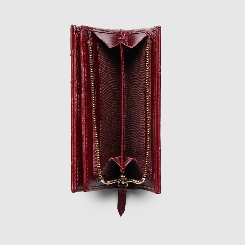 GG Marmont wallet in Rosso Ancora red leather | GUCCI® UK