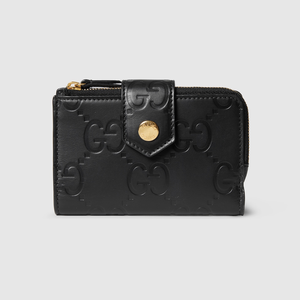 GG medium wallet in black GG leather | GUCCI® US