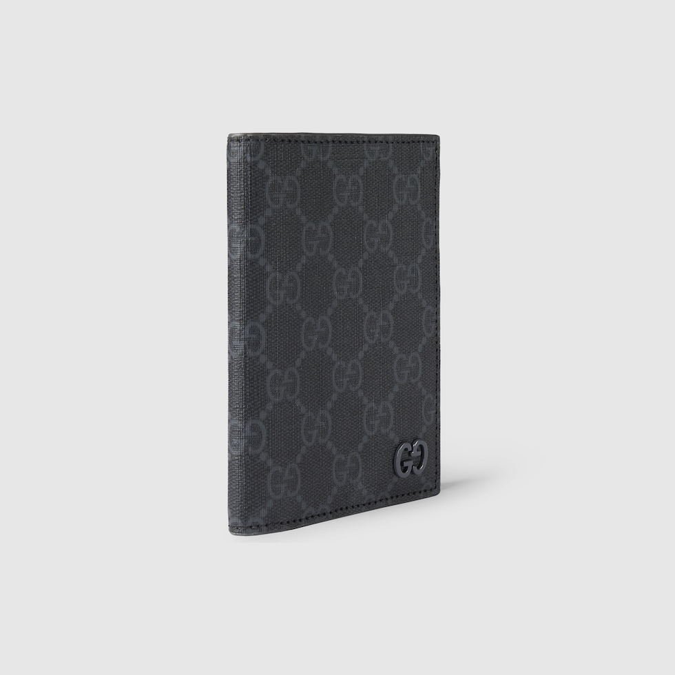 GG passport case with bordeaux interior in black GG Supreme