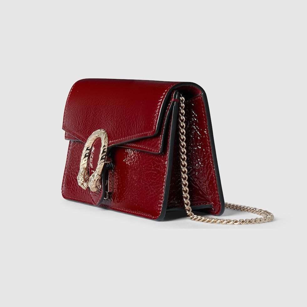 Dionysus super mini bag in Rosso Ancora red patent leather GUCCI US