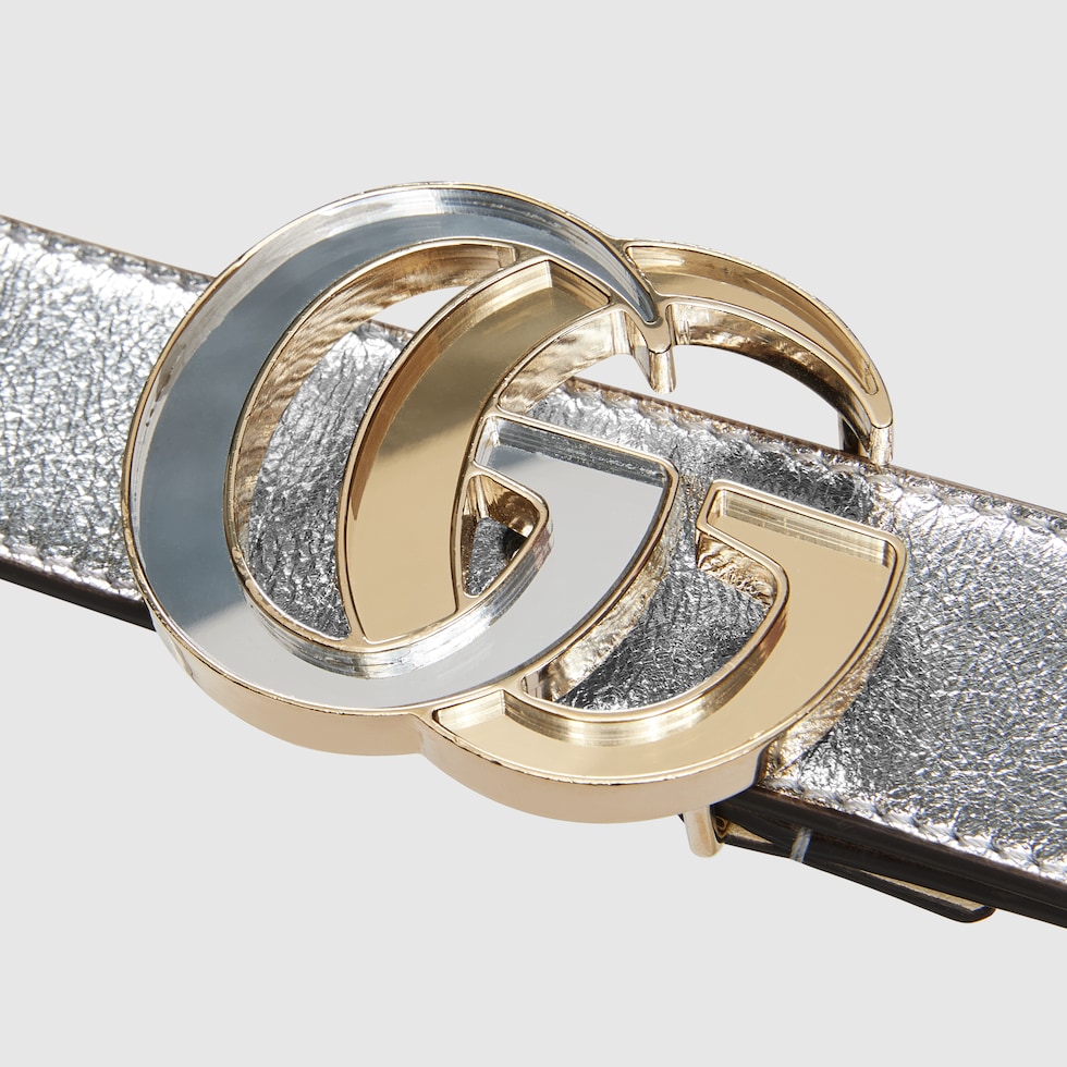ベルト Gucci GG MARMONT BELT GG Marmont thin leather belt with shiny buckle in black