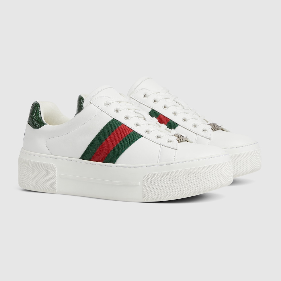 Baskets Gucci Ace pour femme en cuir blanc GUCCI FR