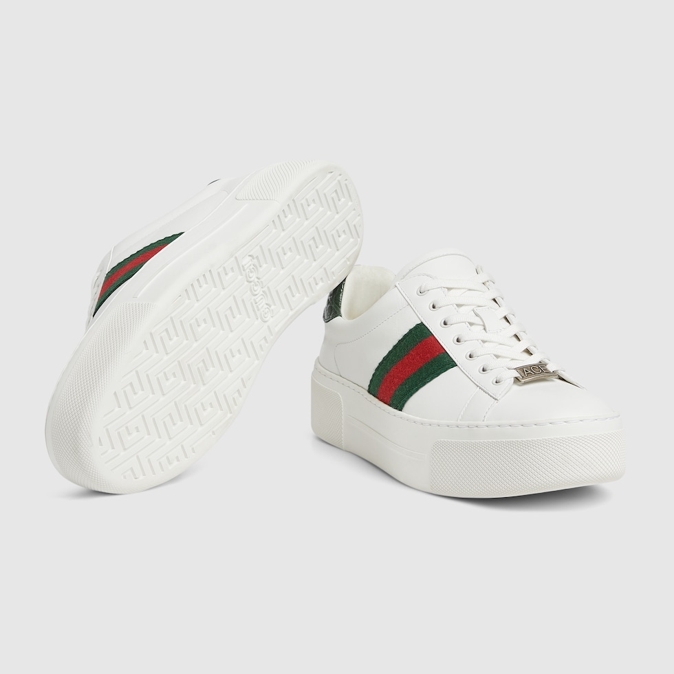 Gucci Ace Damensneaker in weiBes Leder GUCCI DE