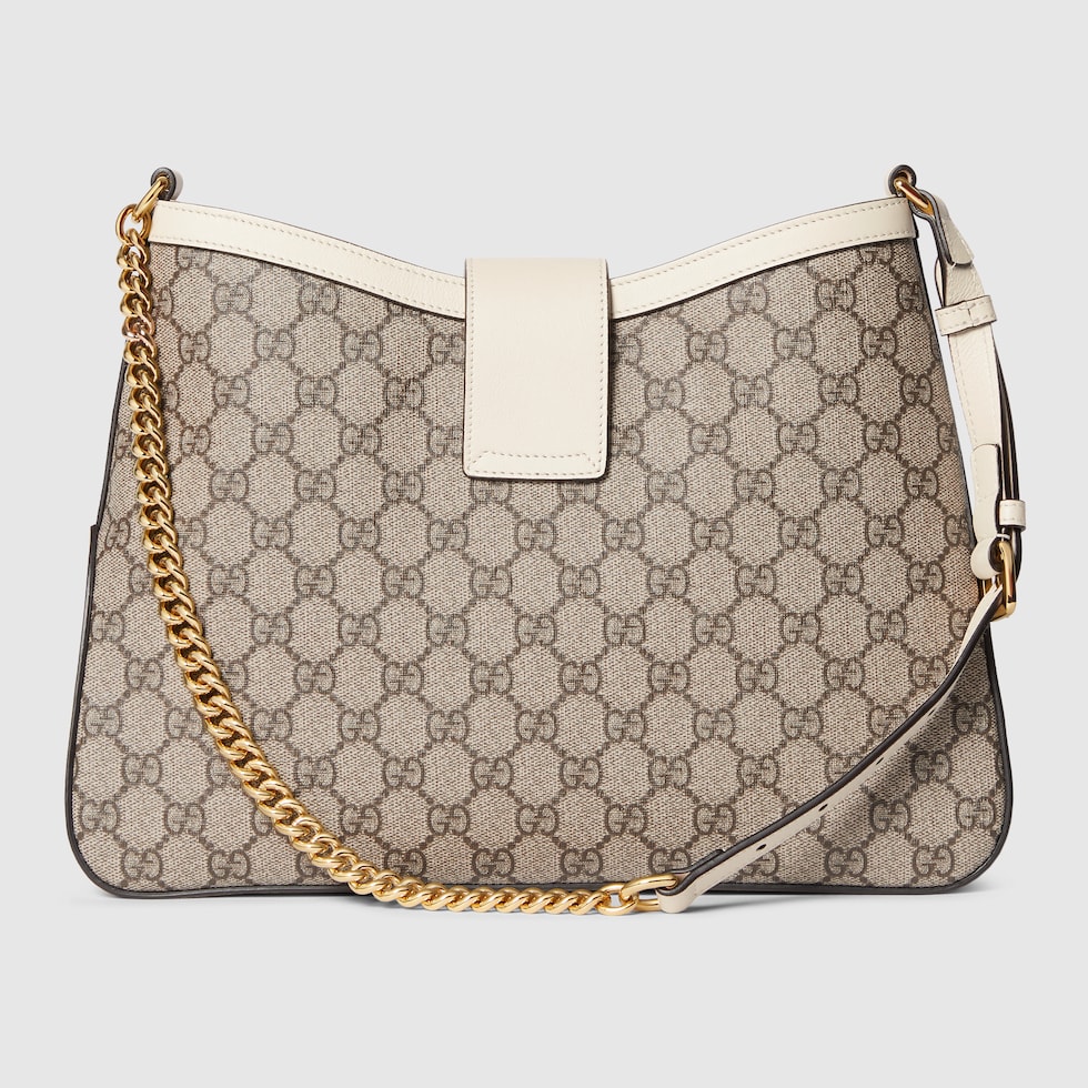 Padlock GG medium shoulder bag in white leather trim GUCCI Canada