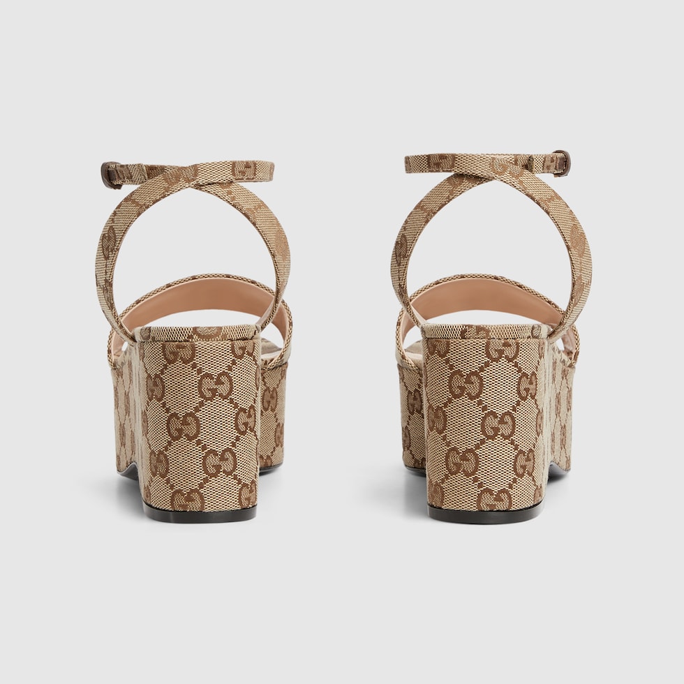 Sandalo donna flatform con Morsetto in tessuto Original GG