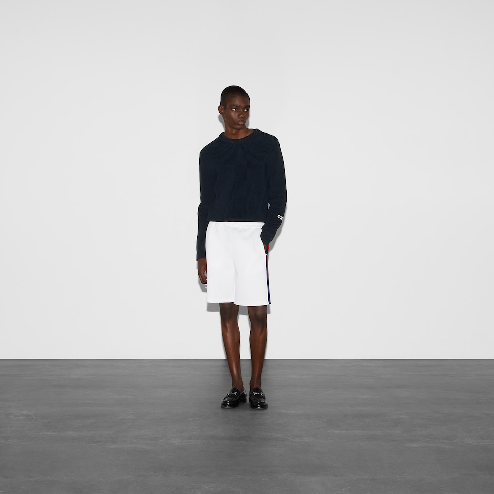 Neoprene shorts with Web in white | GUCCI® US