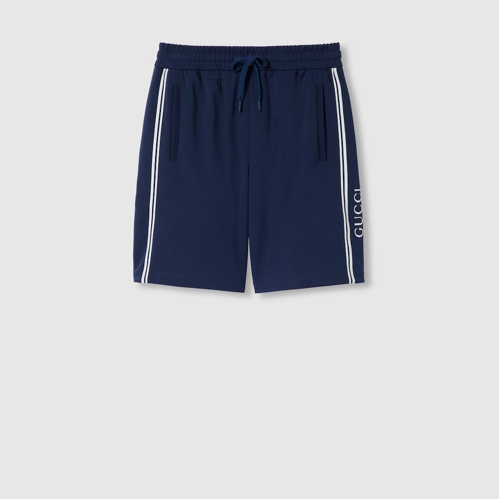 Technical jersey short in midnight blue GUCCI HU