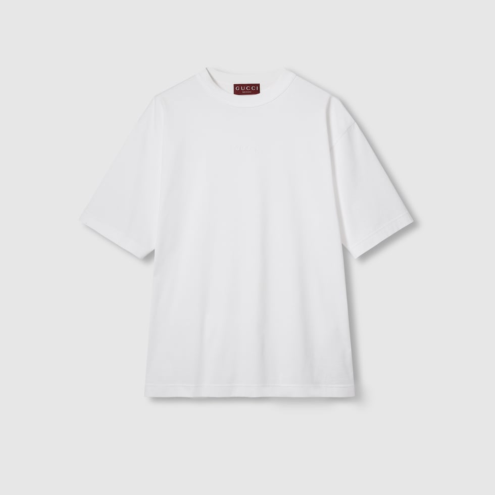 【送料&関税込】Gucci T-shirt With Embroidery Cotton jersey T-shirt with embroidery in white | GUCCI® US