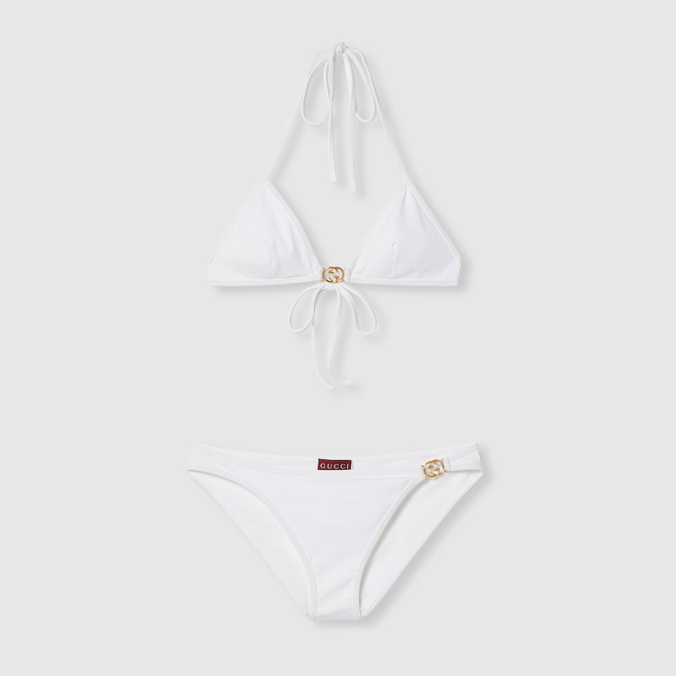 Stretch jersey bikini in white | GUCCI® US