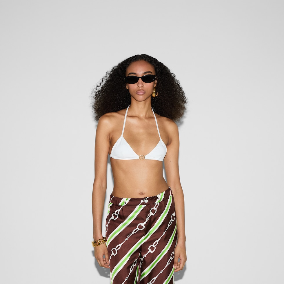 Stretch jersey bikini in white | GUCCI® US