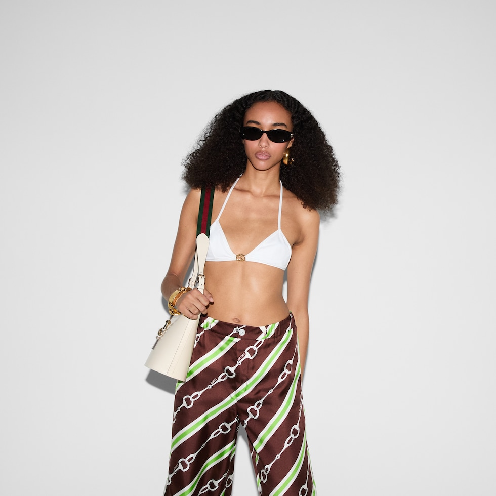 Stretch jersey bikini in white | GUCCI® US