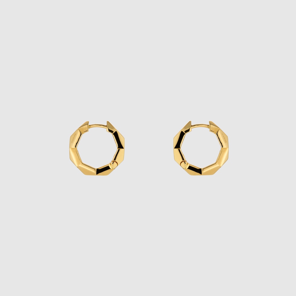今話題のアイテムを Gucci Link gold yellow 18k in earrings studded Love to アクセサリー