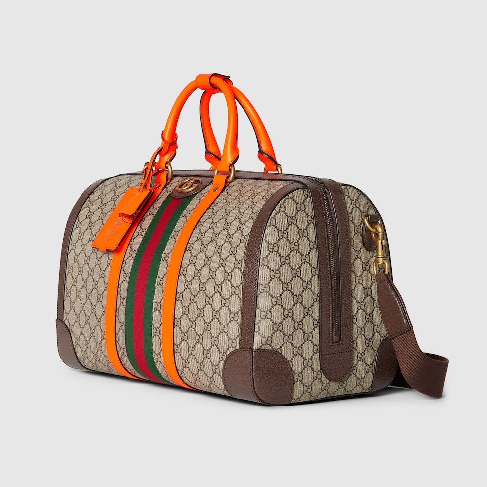 Borsone Gucci Savoy misura media in tessuto GG Supreme beige ed ebano GUCCI Italia
