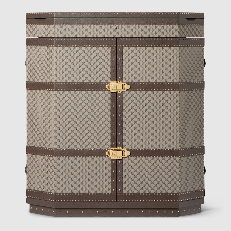 GG Supreme Jewelry Trunk in beige and ebony GG Supreme | GUCCI® US