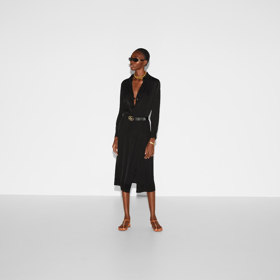 Sujetador y camisa de jacquard de seda Gucci en negro GUCCI ES