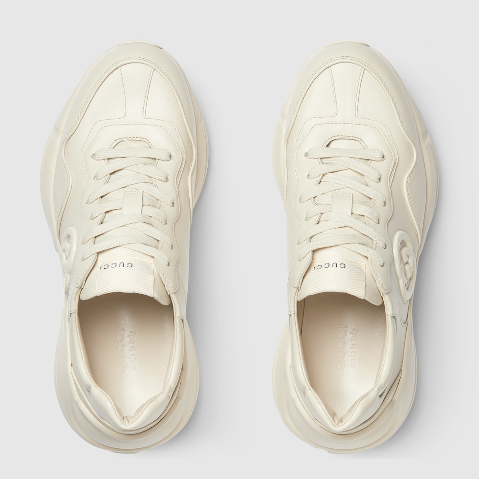 Gucci Rython Blade Letters Women's Rhyton trainer in ivory leather | GUCCI® AE